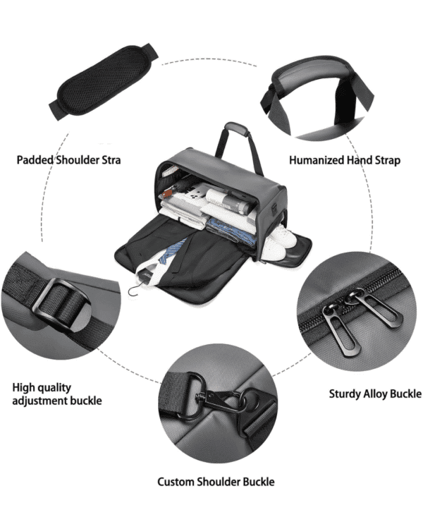 Garment Duffle Bags for Travel, Convertible with Shoe Compartment,3 in 1 Waterproof Travel Bag with Shoulder Strap for Men Women