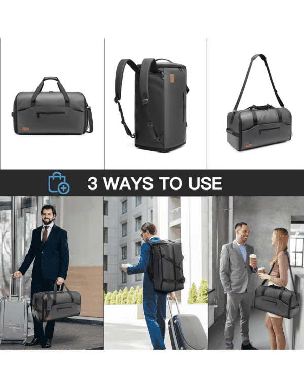 Garment Duffle Bags for Travel, Convertible with Shoe Compartment,3 in 1 Waterproof Travel Bag with Shoulder Strap for Men Women