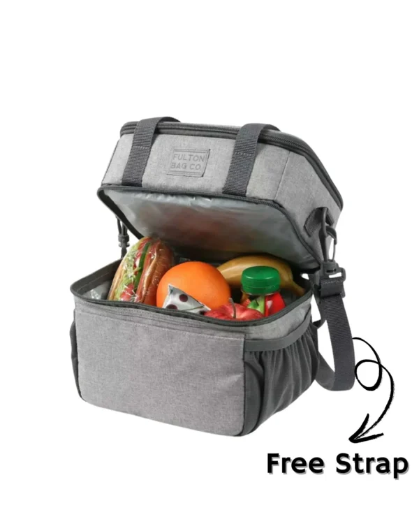 Griffin Gray Jumbo Dual Compartment Lunch Box + Free Lunch Box Strap